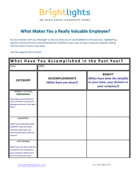 The best way to prove your case at review time with your manager